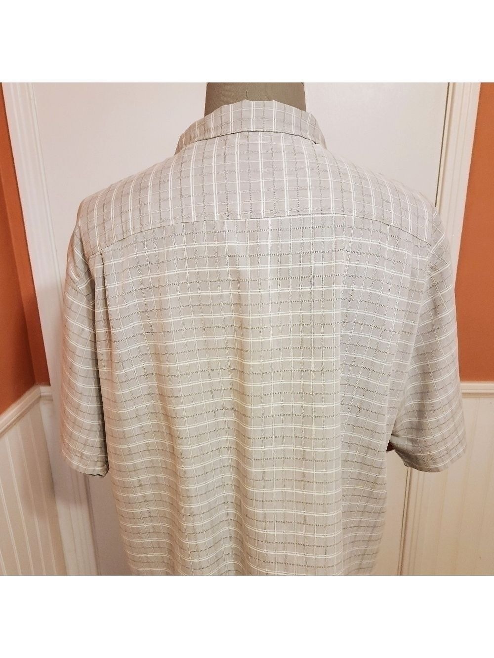 Alfani Mens Grey White Plaid Modal Blend Shirt 2XL - Picture 7 of 10
